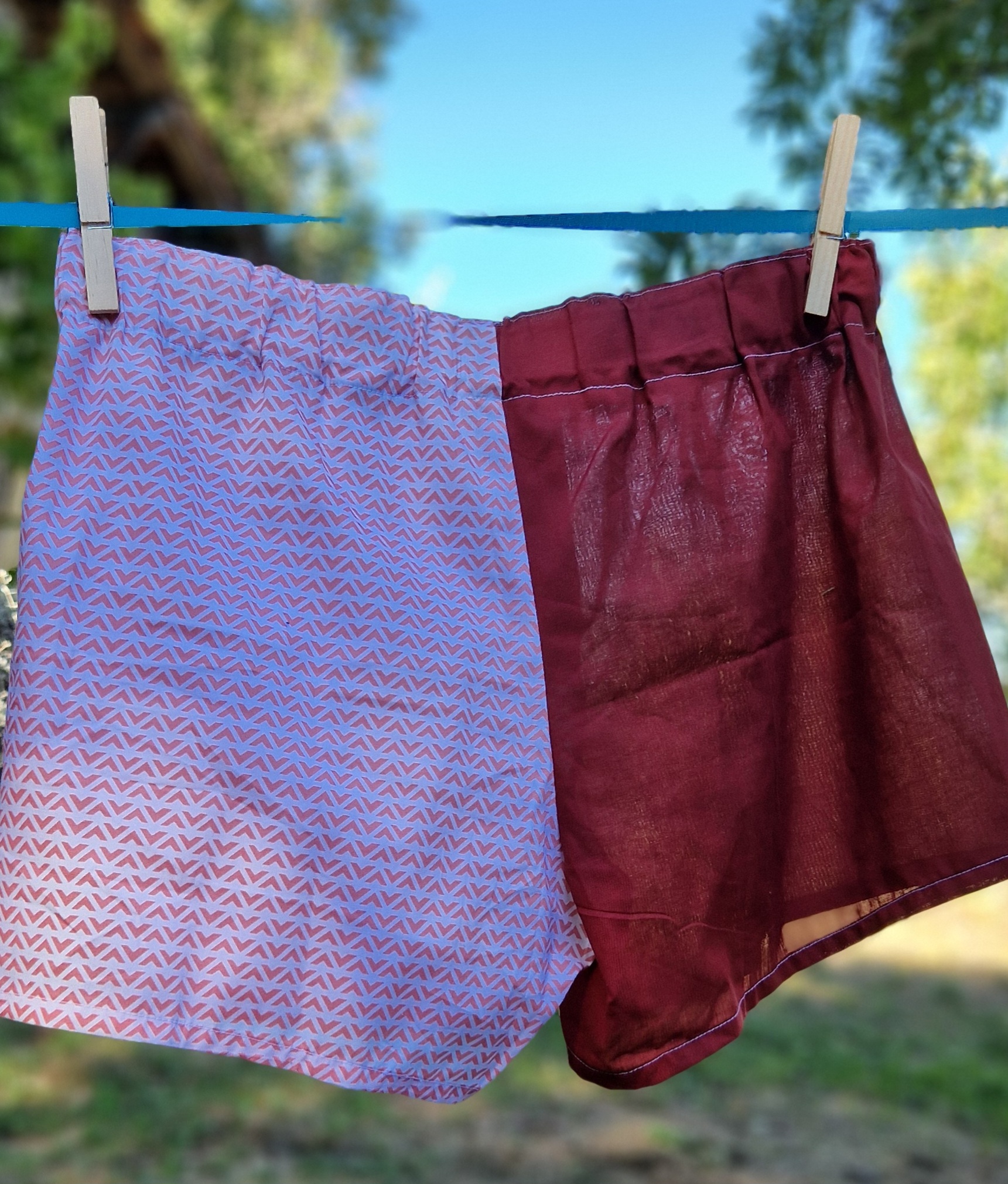 Caleçon bi-goût terracotta et rose